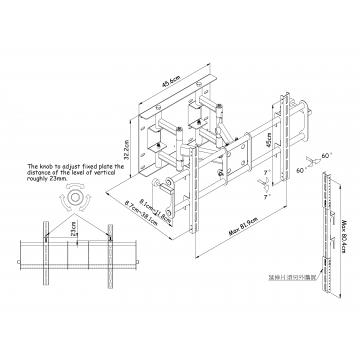 SOPORTE TV SUPER REFORZADO PLAW7080-3 150KGS